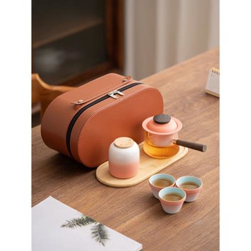 旅行茶具便攜包一壺三杯功夫戶外喝茶裝備女士快客杯露營女士茶具