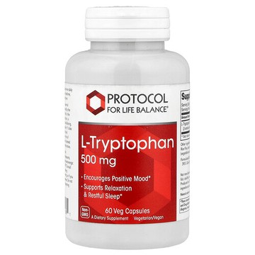 Protocol for Life Balance, L-色氨酸，500 毫克，60 粒素食膠囊