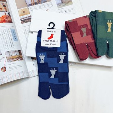 TABI-JI奈良足袋襪(分趾襪)-踝襪(23-25公分)-鹿族(紅/綠/藍)