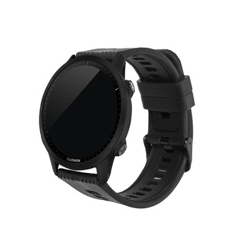 Timo Garmin 系列手錶 通用款 個性直紋運動矽膠替換錶帶 (錶帶寬度22mm)-黑色