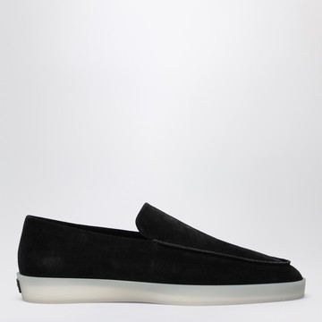 Black suede loafers