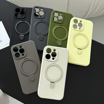 高級感液態硅膠磁吸支架防摔殼 iphone17promax磁吸手機殼16 15 14 13蘋果保護殼