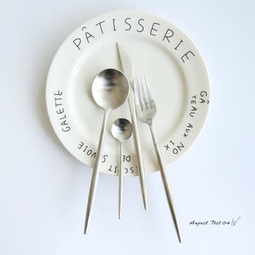 銀色拉絲不銹鋼西餐刀叉勺四件套304不銹鋼西餐刀叉餐具三件套勺