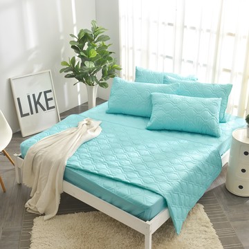 Pure One日本床包式保潔墊  專利防潑水  透氣舒適  柔軟布料  單人  水漾藍