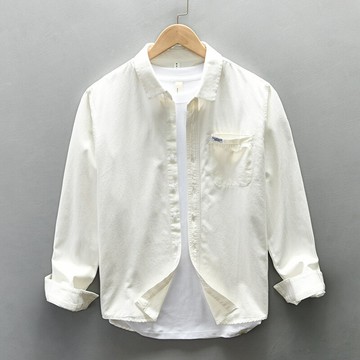 現貨+預購 男襯衫長袖上衣男商務休閒襯衫上衣-日系簡約百搭男裝3色74kz69【獨家進口】【米蘭精品】