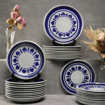 比利時Boch手繪 'Baltic系列' 餐盤/義大利麵盤/深盤/濃湯盤/老件