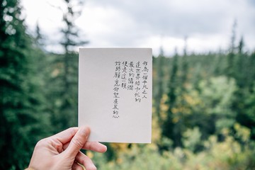 始終願意仰望星辰的心 文字明信片 青青的島