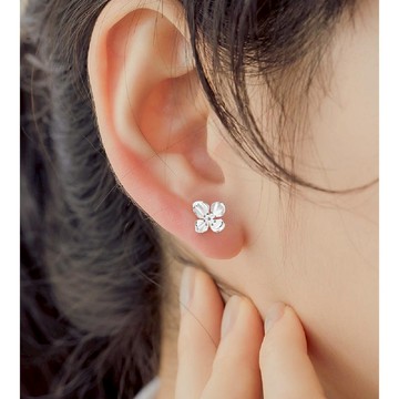 s999純銀螺絲款盛放的百合花耳環-附馬卡收納盒