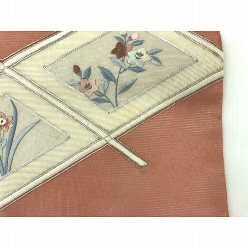 ys6516654; 絽 桔梗模様刺繍名古屋帯【アンティーク】【着】 通販 LINE 