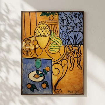 【大師掛畫】馬諦斯 Henri Matisse | Interior, Yellow and Blue