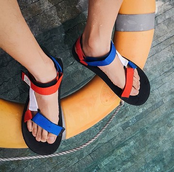 【JP.美日韓】韓國 百搭 街頭 羅馬涼鞋 涼 拖鞋 厚底鞋 綁帶 涼鞋 男 涼鞋 下殺超值優惠