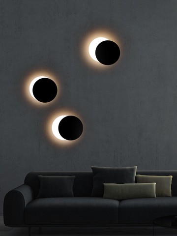 日食壁燈極簡過道樓梯墻燈北歐客廳臥室裝飾燈現代簡約酒店床頭燈