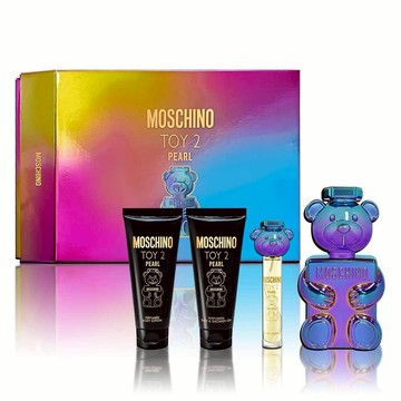 【MOSCHINO】TOY 2 PEARL 珍珠熊女性香氛禮盒(淡香精100ML+隨身瓶10ML+沐浴凝露100ML+身體乳100ML)