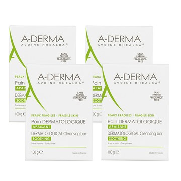 A-DERMA 《4入組》 燕麥非皂性潔膚皂100g