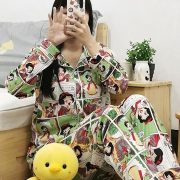 睡衣 可愛卡通大碼休閒睡衣 簡約休閒睡衣 薄款睡衣 學生睡衣 甜美休閒睡裙 舒適睡衣   可外穿 休閒風 睡衣套裝