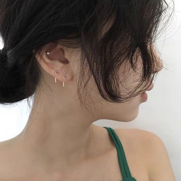 小巧愛心耳釘女精致耳環韓版學生簡約個性耳飾網紅ins氣質冷淡風