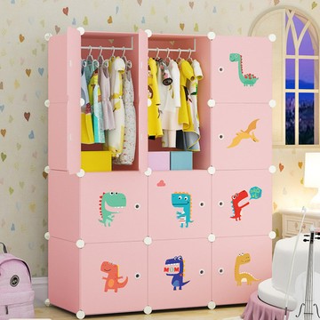 兒童衣櫃卡通小型女孩儲物收納櫃子簡易寶寶家用臥室出租房布衣櫥