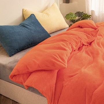 北歐風ins冬季床單珊瑚絨四件套宿舍床上三件套雙面牛奶絨厚被套4