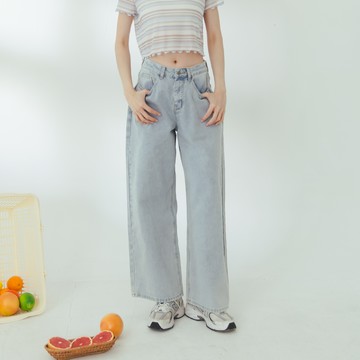 低腰直筒寬版牛仔長褲 S/M/L