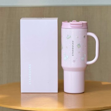 星巴克杯子2026夏日甜品派對小清新車載大容量不鏽鋼雙飲口隨行杯