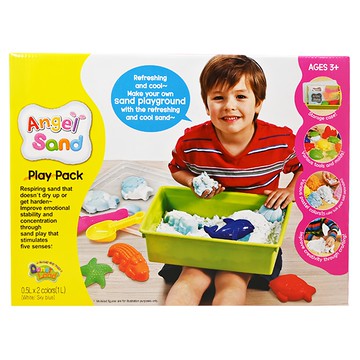 Donerland 天使沙遊戲組 0.5L白色 0.5L藍色 含收納箱和6個模具  多色  1.35kg  1組