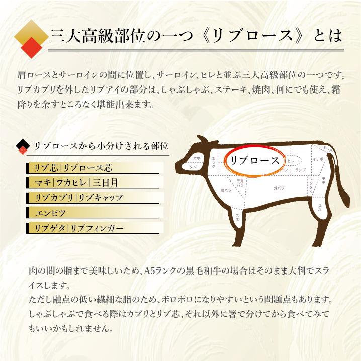 仙台牛 リブロース 500g A5等級 大判スライス しゃぶしゃぶ・すき焼き用 黒毛和牛肉の霜降り肉 リブロース 条件付き送料無料