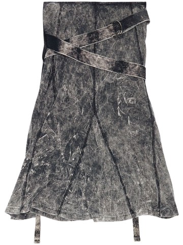 Diesel - O-Venus double-belt pleated skirt - women - Cotton/Elastane - S - Grey