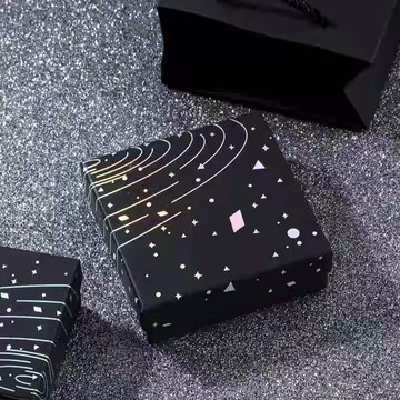 禮盒 方形紳士黑禮盒 生日禮盒 情人節 禮物禮盒 紀念日禮物 伴手禮 畢業禮盒 星空 配飾 項錬【SAMMAS】
