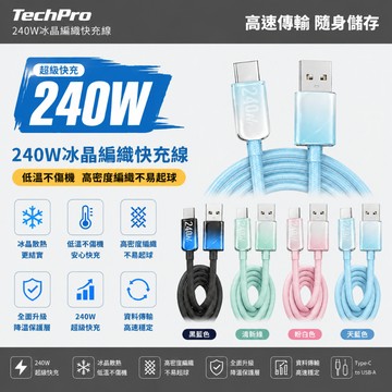 🚀現貨+隔日達🚀【抗拉扯防開裂】240W快充線 PD支援快充 編織線 USB Type-C 傳輸線 適用蘋果三星安卓系列