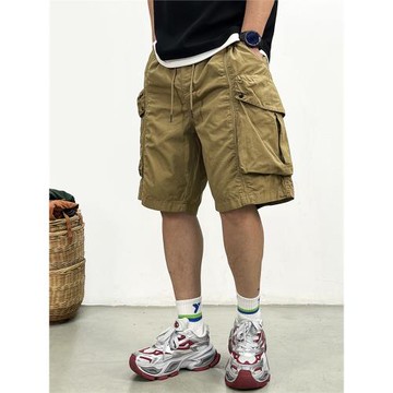 夏季美式復古工裝短褲男潮牌百搭寬松大口袋休閑中褲痞帥五分褲子