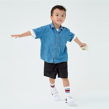 【ERSS】 兒童短褲 兒童工裝褲 工裝褲 短褲 男童短褲 兒童 口袋 黑色 【探險小隊】【S20141】