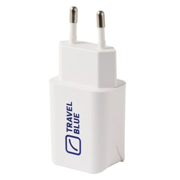 Travel Blue 旅行歐洲USB充電器  13.5cm  白色  1個