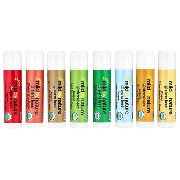 Mild By Nature, Sierra Bees™，有機潤唇膏，多種香型，8 支，每支 0.15 盎司（4.25 克）