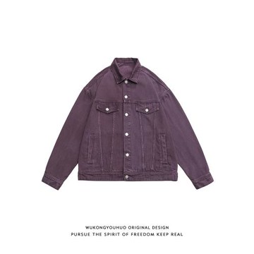 悟空有貨復古潮牌做舊基礎牛仔外套男女美式寬松百搭情侶工裝夾克