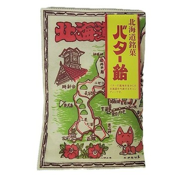 【江戶物語】飴屋六兵衛 北海道奶油糖100g 布質包裝 地圖布 插畫 奶油風味 北海道名菓 名產 伴手禮 日本原裝進口