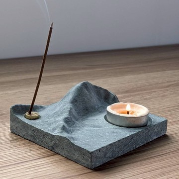 【花蓮禮好】【JEmarble】山景線香燭台 蛇紋石款