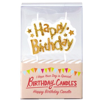 akachan honpo - 生日蛋糕用蠟燭-金色-1個