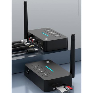 新款NFC藍牙音頻接收發射器U盤TF卡音樂播放AUX轉老音響功放立體