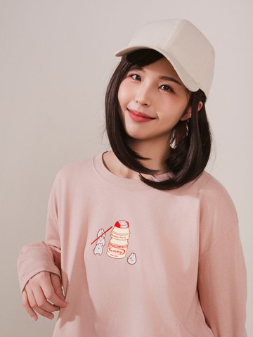 短版層次感薄長袖衣-麻糬兔多多