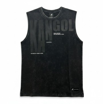 KANGOL KANGOL 背心 黑色 袋鼠 洗水 棉質背心 中性 6625148120