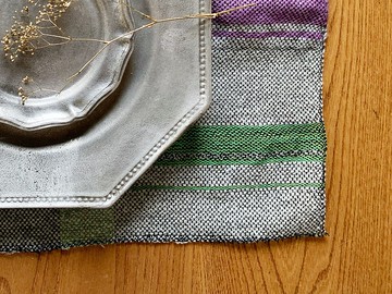 手工編織餐墊・黑白混搭