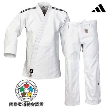 adidas J-IJF3認證紅框柔道服(白)