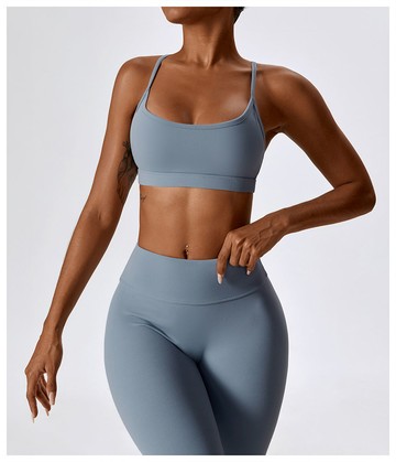 【双紅瑜珈】裸感交叉速乾瑜珈上衣