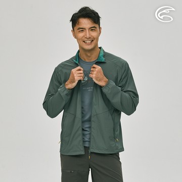 ADISI AJ2391054男輕肌感彈透抗風撥水立領外套/石墨綠
