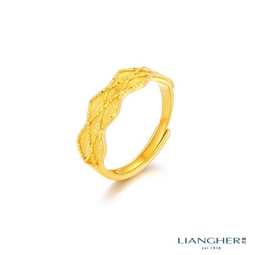 【良和珠寶】流線純金戒指 黃金戒指 足金黃金 5G硬金(金重:0.96錢±0.01)