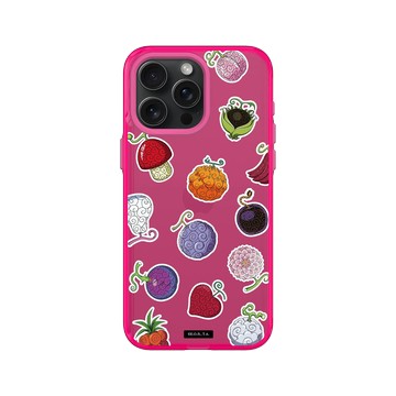 iPhone 15 Pro Max Clear 粉漾桃 - 航海王 One Piece - 貼紙系列-惡魔果實