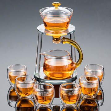 玻璃自動茶具套裝家用懶人沖泡茶神器功夫茶杯茶壺高檔辦公室會客