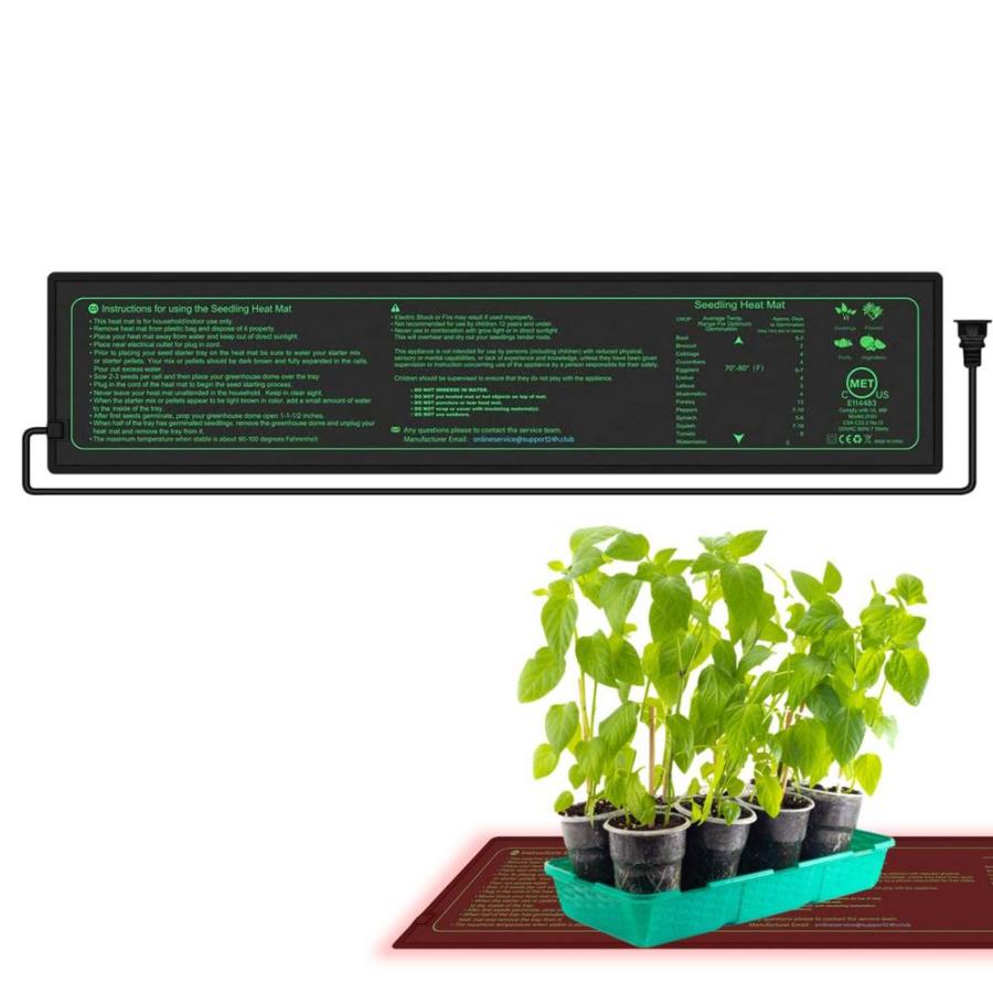 屋内ガーデニング水耕栽培発芽用温度付き防水植物苗加熱パッド4 