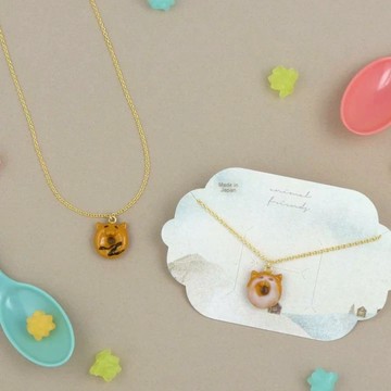 ｜OSEWAYA｜甜甜圈貓項鍊 可愛動物 甜點 甜甜圈 鎖骨鍊 日本飾品 日本製造