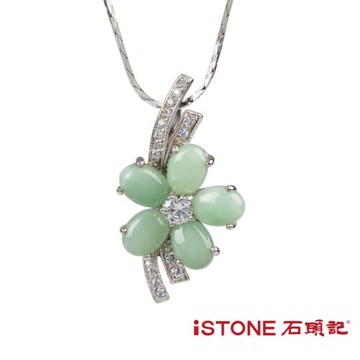 │石頭記│翡翠項鍊│925純銀│心花開│